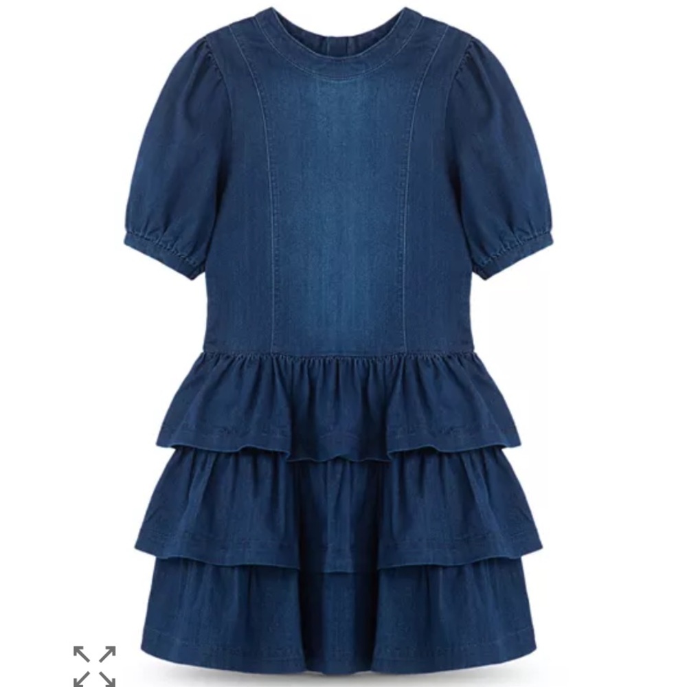 Habitual Kids Girls' Denim Drop Waist Ruffled Dress - Size 12